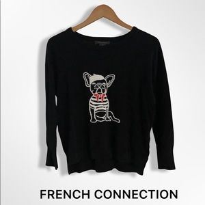 FRENCH CONNECTION~ “Le Frenchie” crew neck sweater